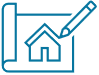 icon_haus_bauen Icon einer technischen Zeichnung